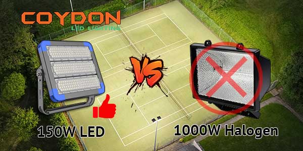 150 watt led flood light vs 1000 watt halogen flood light