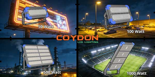 LED flood lights 50 watt, 100 watt, 500 watt, 1000 watt